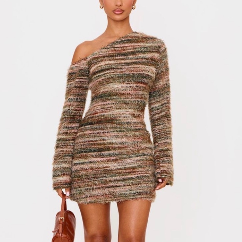 NWT Micas Multicolor Knit Dress - off the shoulder mini dress
